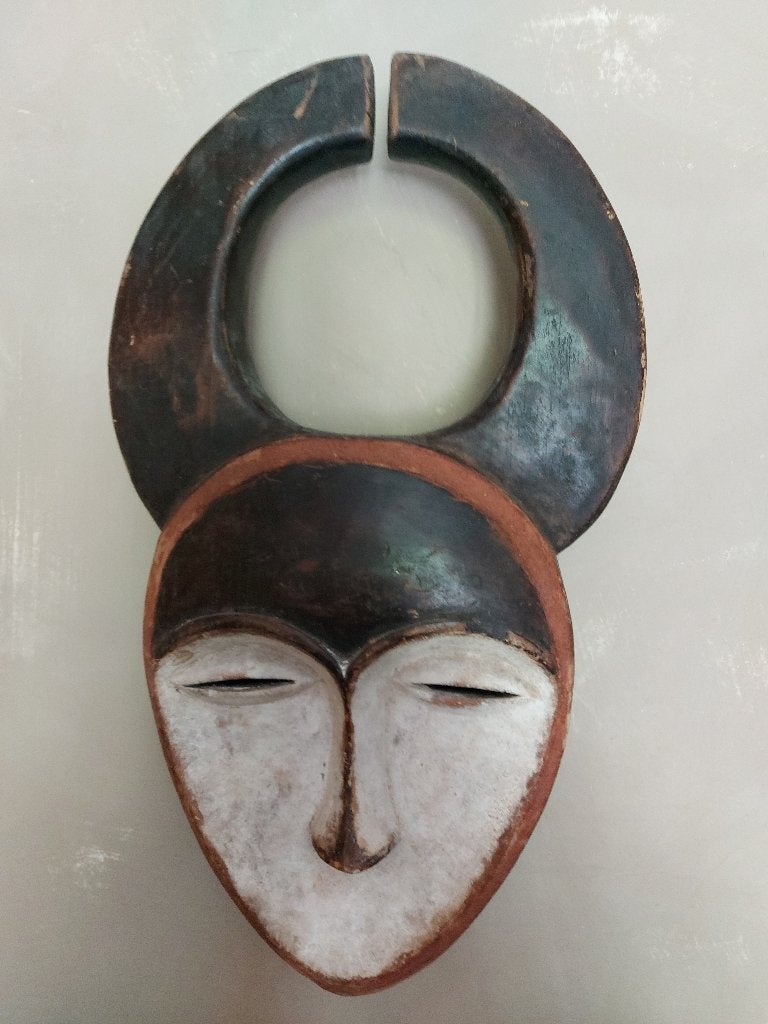 Kwele Ekuk masker/Gabon, Antiek en Kunst, Verzenden, 47 cm, Hout
