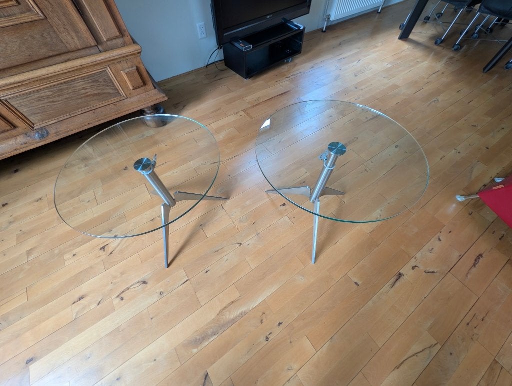 2 Metaform Dingo bijzettafels, Ophalen, Rond, 55 tot 75 cm, Modern