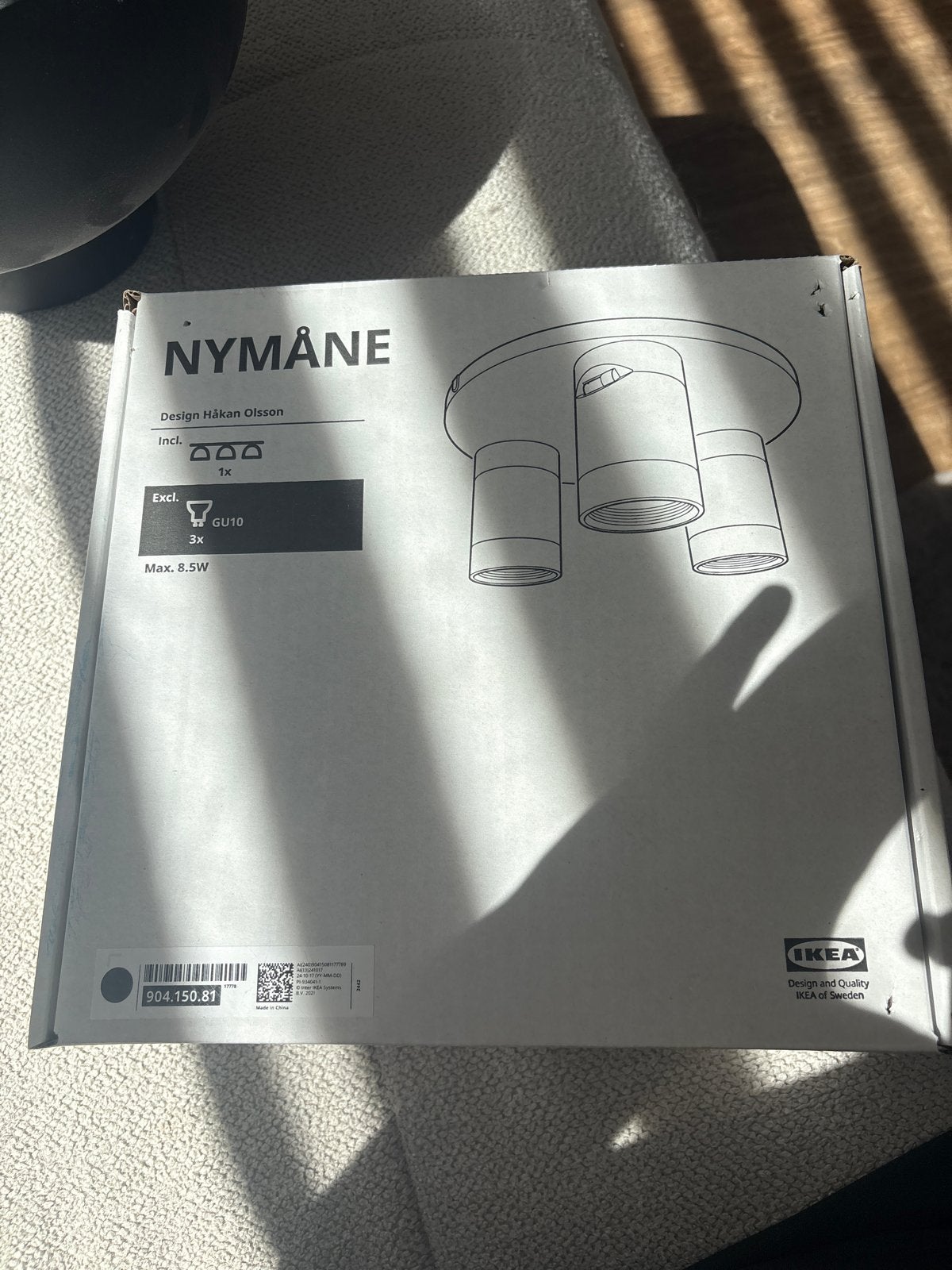 IKEA NYMÅNE Plafondspot , zwart, GU10, Ophalen, GU10, Nieuw, LED