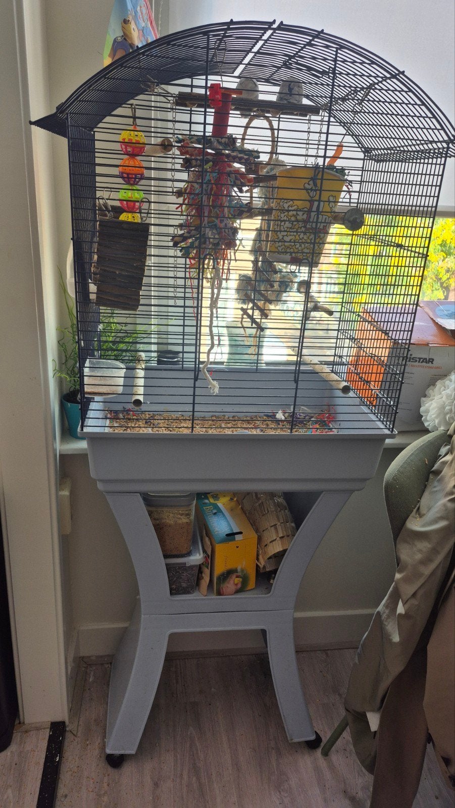vogelkooi te koop, Ophalen of Verzenden, Gebruikt, Kunststof, Vogelkooi