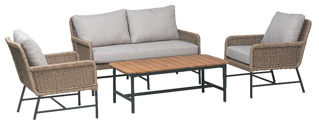 Loungeset Cayman | wicker natural | gratis tafeltjes, Ophalen, Nieuw, Wicker