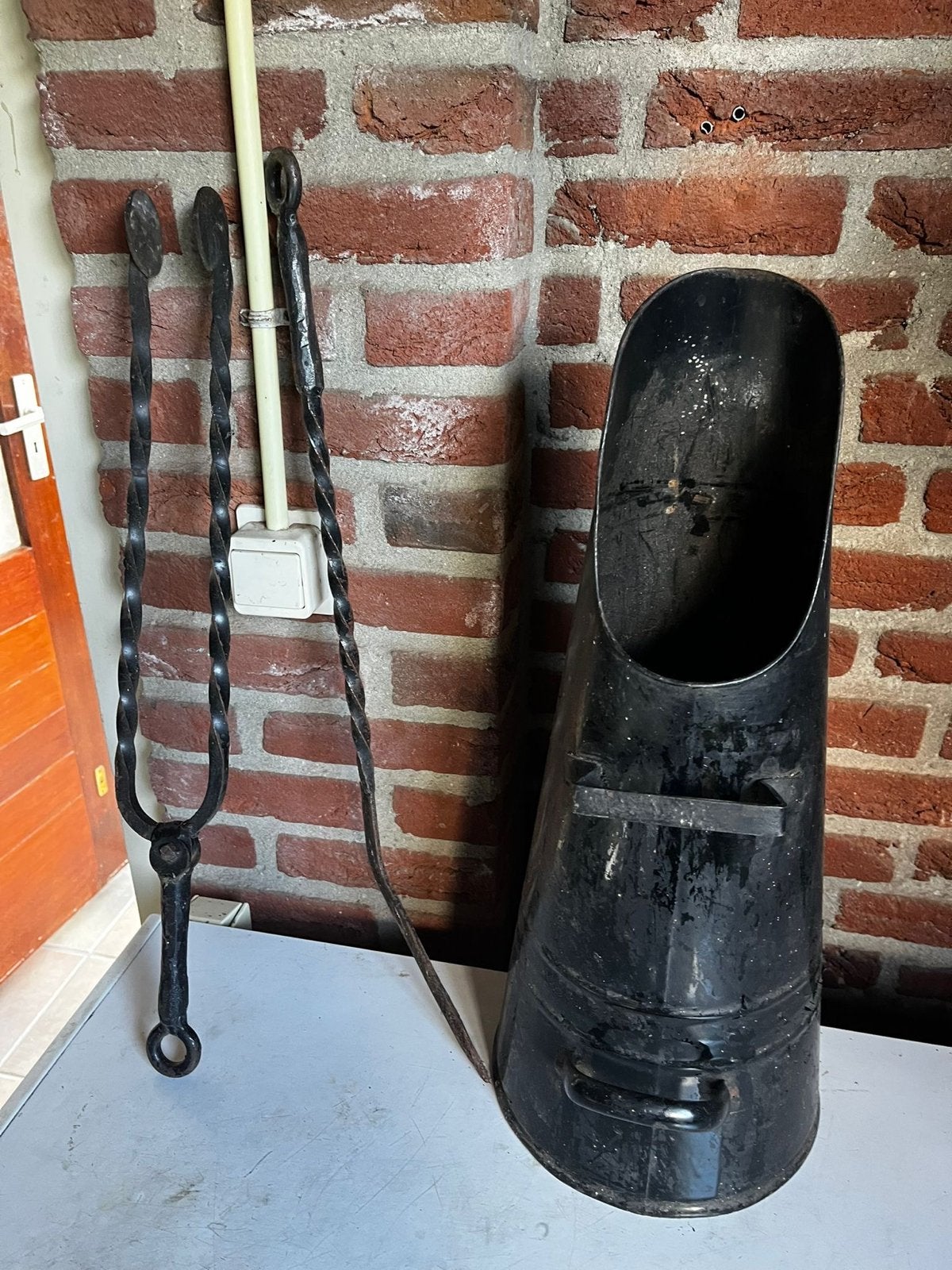 Haardstel en kolenkit - Vintage, Ophalen, Gebruikt, Overige soorten