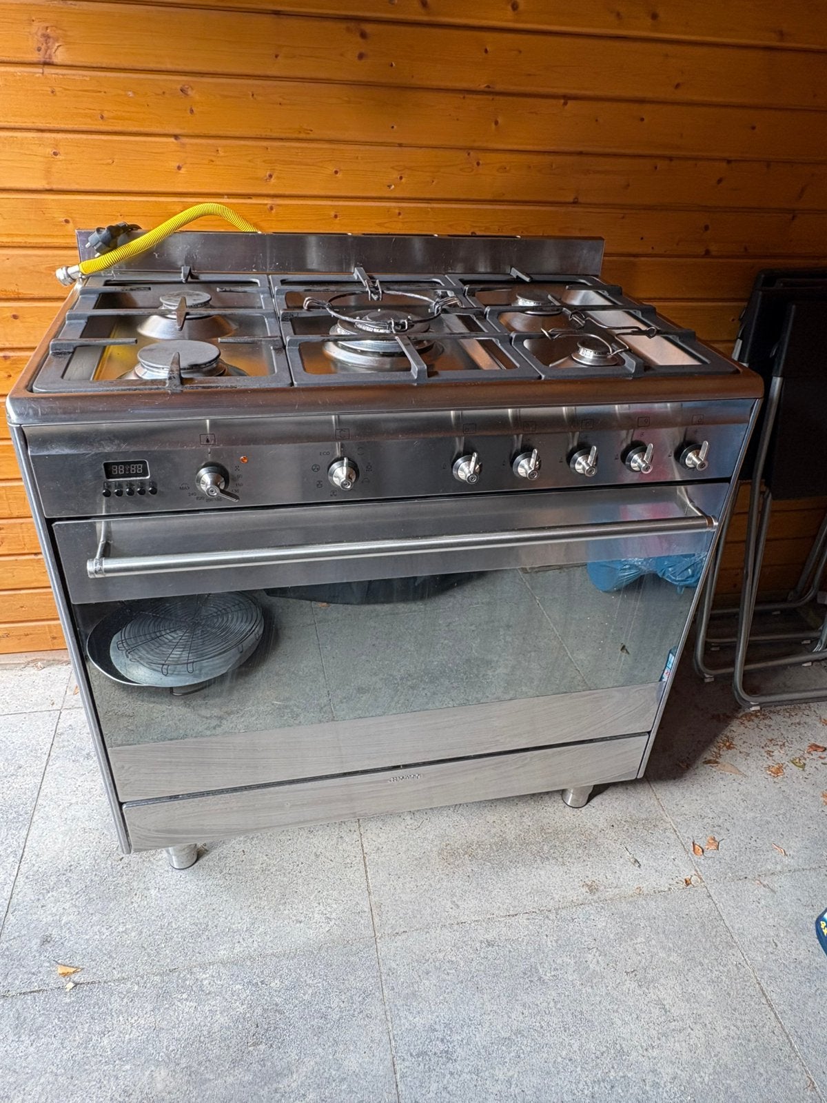 SMEG 90 cm fornuis met oven – 5-pits gas, Ophalen, 60 cm of meer, Zo goed als nieuw, Gas