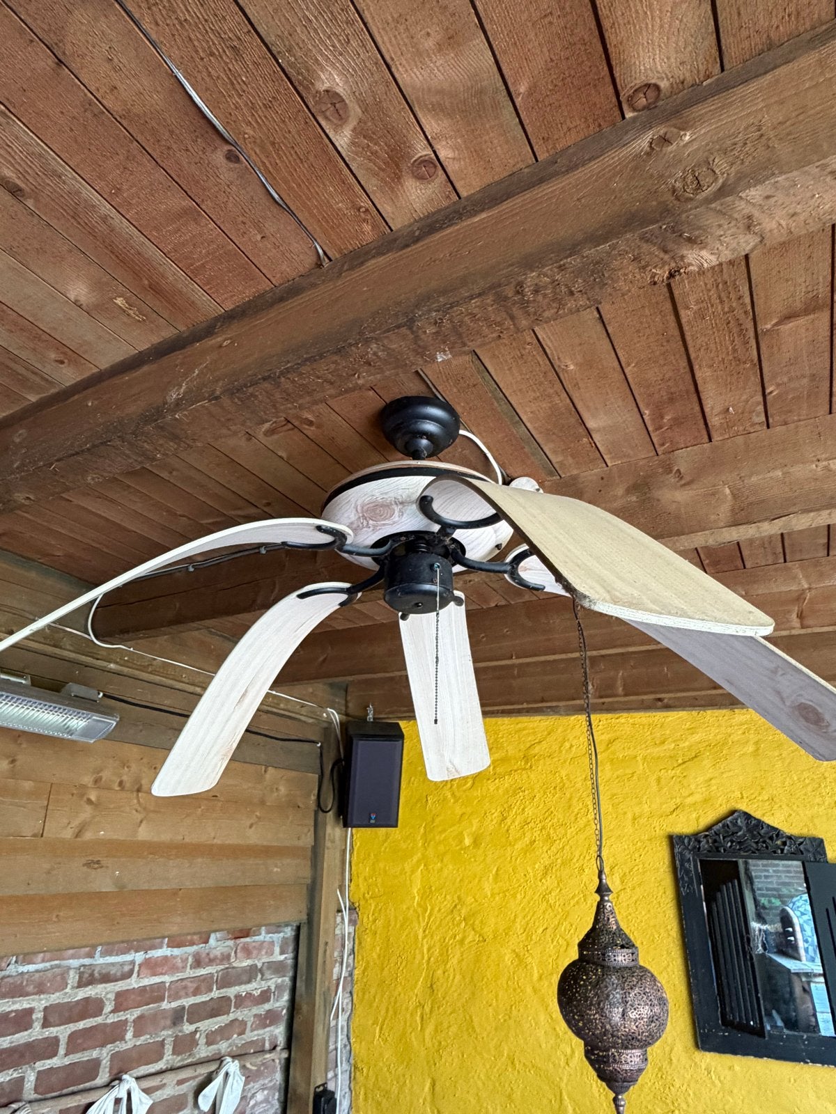 Plafondventilator met houten bladen, Ophalen, Overige merken, Gebruikt, Hout