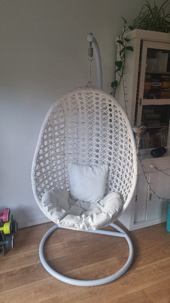 Hangstoel / hang ei, Ophalen, Wit, Eén, Kunststof