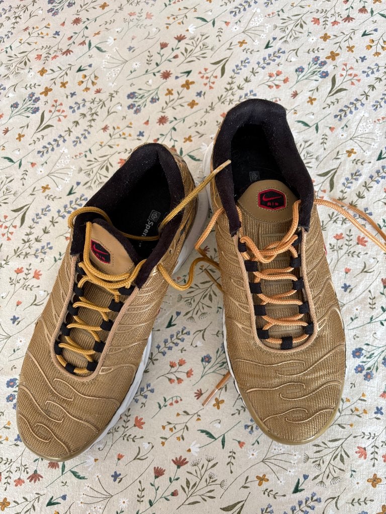 Sportschoen nike air goudkleur, Sport en Fitness, Loopsport en Atletiek, Ophalen, Zo goed als nieuw, Overige sporten, Hardloopschoenen