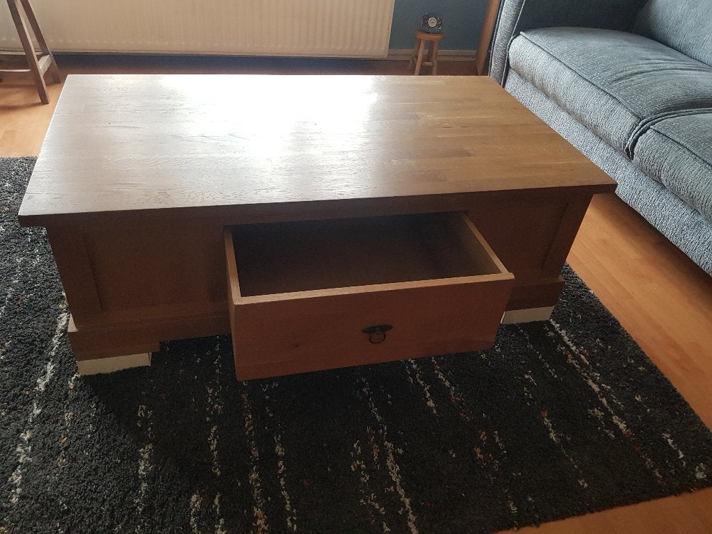 Salontafel met lade, Ophalen, 100 tot 150 cm, 50 tot 100 cm, Rechthoekig