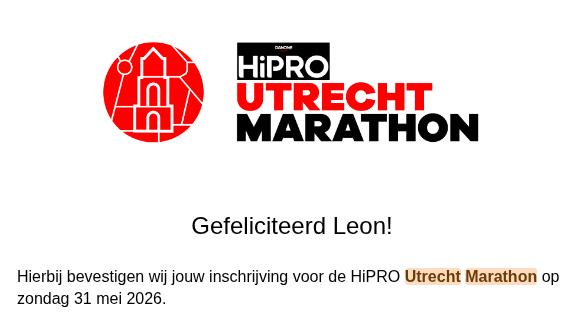 Startbewijs Hele Marathon Utrecht incl. Shirt en meer!, Eén persoon