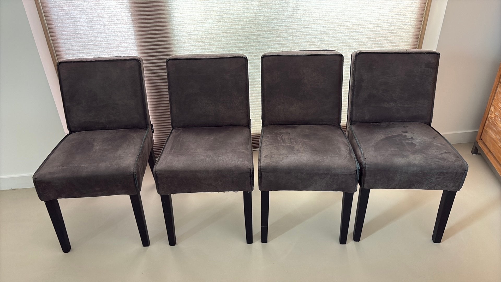 BePureHome Rodeo Eetkamerstoel zwart/ bruin 4 stuks, Ophalen, Gebruikt, Zwart, Leer