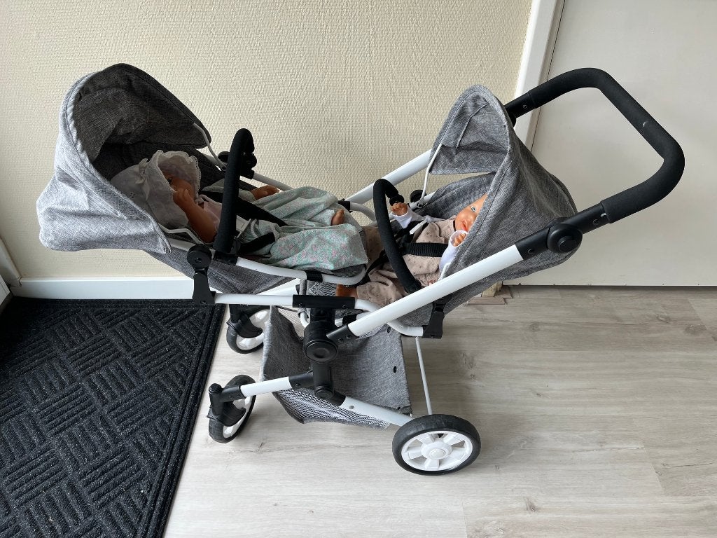 Tweeling poppenwagen, Ophalen, Zo goed als nieuw, Babypop