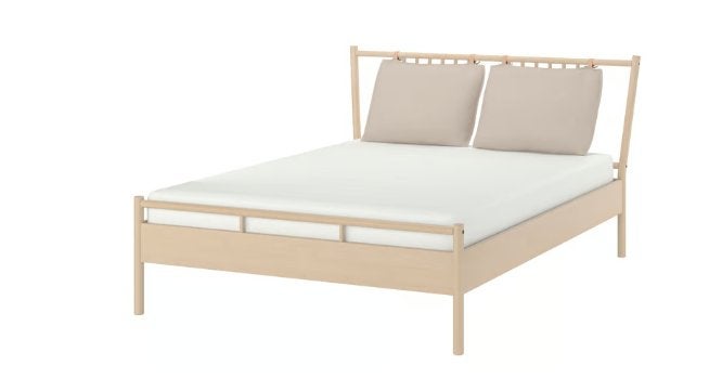 IKEA BJÖRKSNÄS bedframe 140x200 cm, zo goed als nieuw, Ophalen, Wit, Tweepersoons, 140 cm