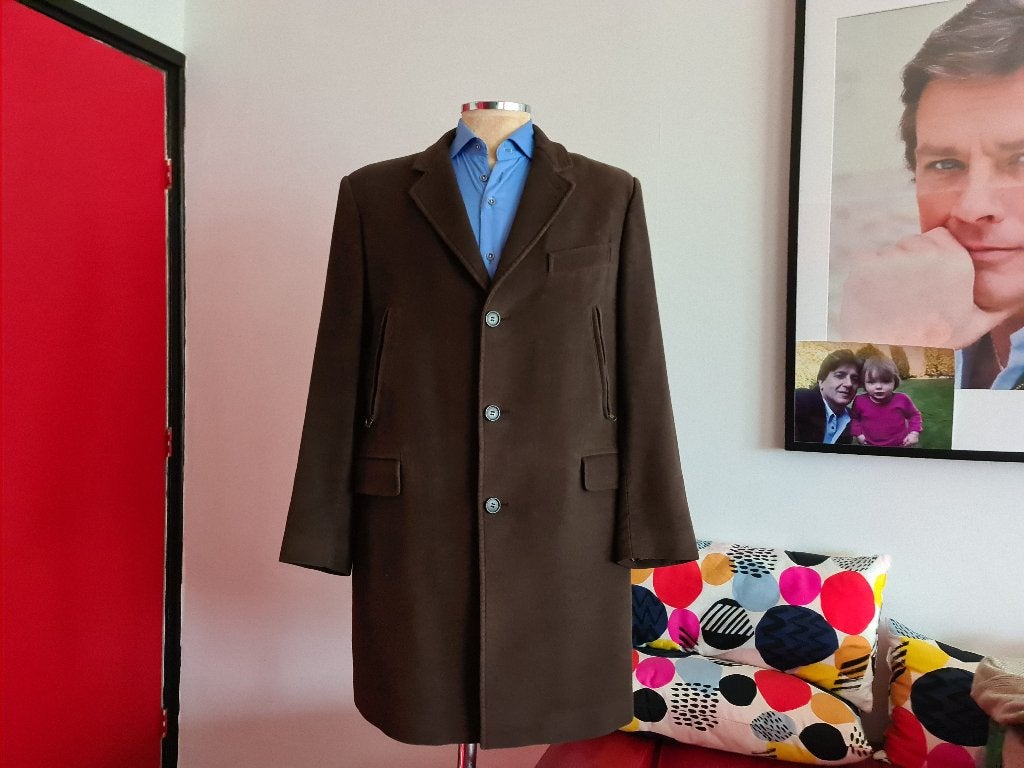 Fay heren jas mantel met bruine kleur maat  L, Maat 52/54 (L), Bruin, Verzenden, Zo goed als nieuw