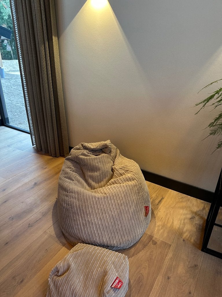 Lounge pug gamingstoel (zitzak + voetensteun), Ophalen of Verzenden, Zo goed als nieuw, Grijs, Zitzak