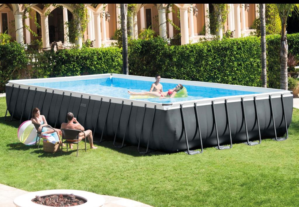 Intex zwembad xxl 975 cm met top warmtepomp + glasfilter, Gebruikt, 300 cm of meer, Rechthoekig, Ophalen