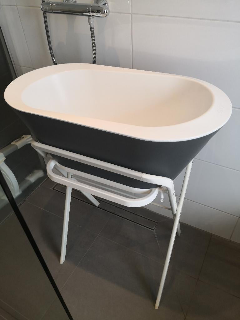 Dubbelwandig babybadje met standaard van Hoppop, Gebruikt, Badje, Standaard, Ophalen