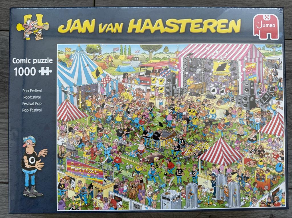 Jan van Haasteren puzzel - Popfestival 1000 stukjes, Ophalen of Verzenden, 500 t/m 1500 stukjes, Nieuw, Legpuzzel