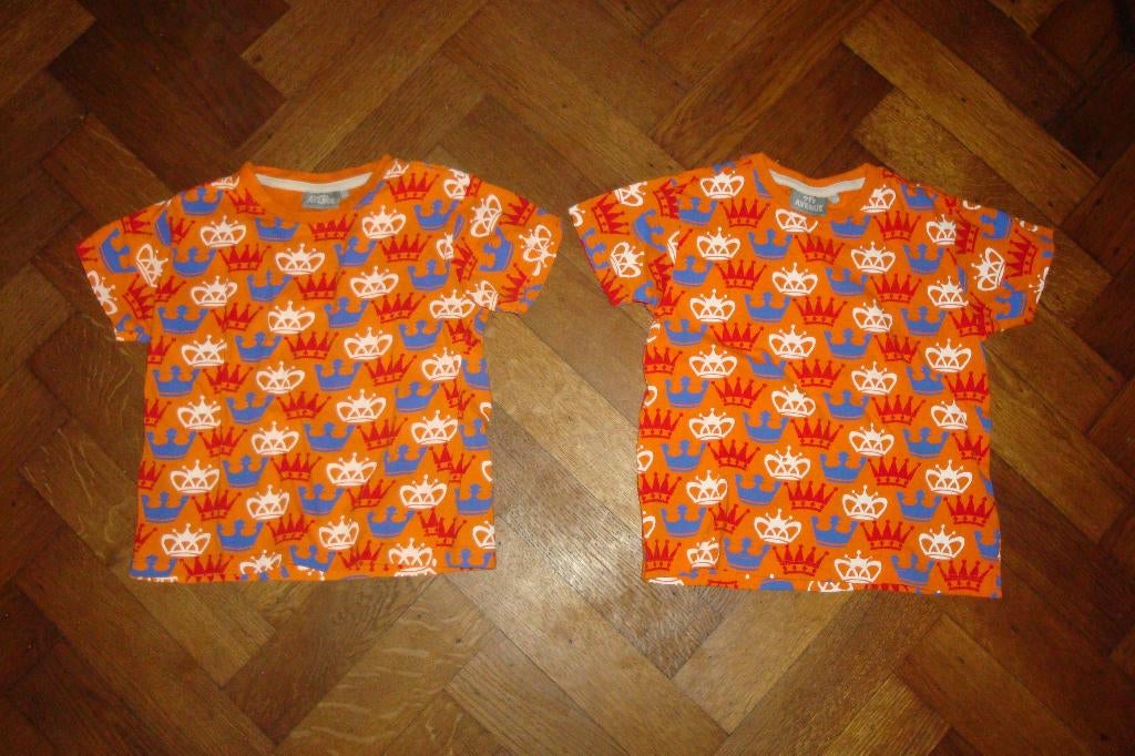 Koningsdag 2x 9TH Avenue t-shirt oranje kroon tweeling, 122, Kinderen en Baby's, Kinderkleding | Maat 122, Gebruikt, 9th Avenue