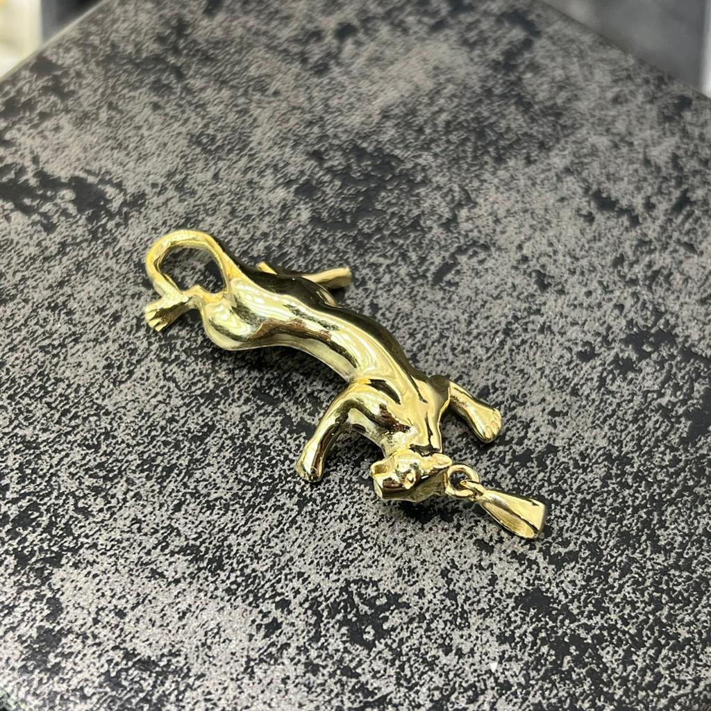 14k gouden hanger panter model nieuw, Ophalen of Verzenden, Zo goed als nieuw, Goud, Kruis of Symbool