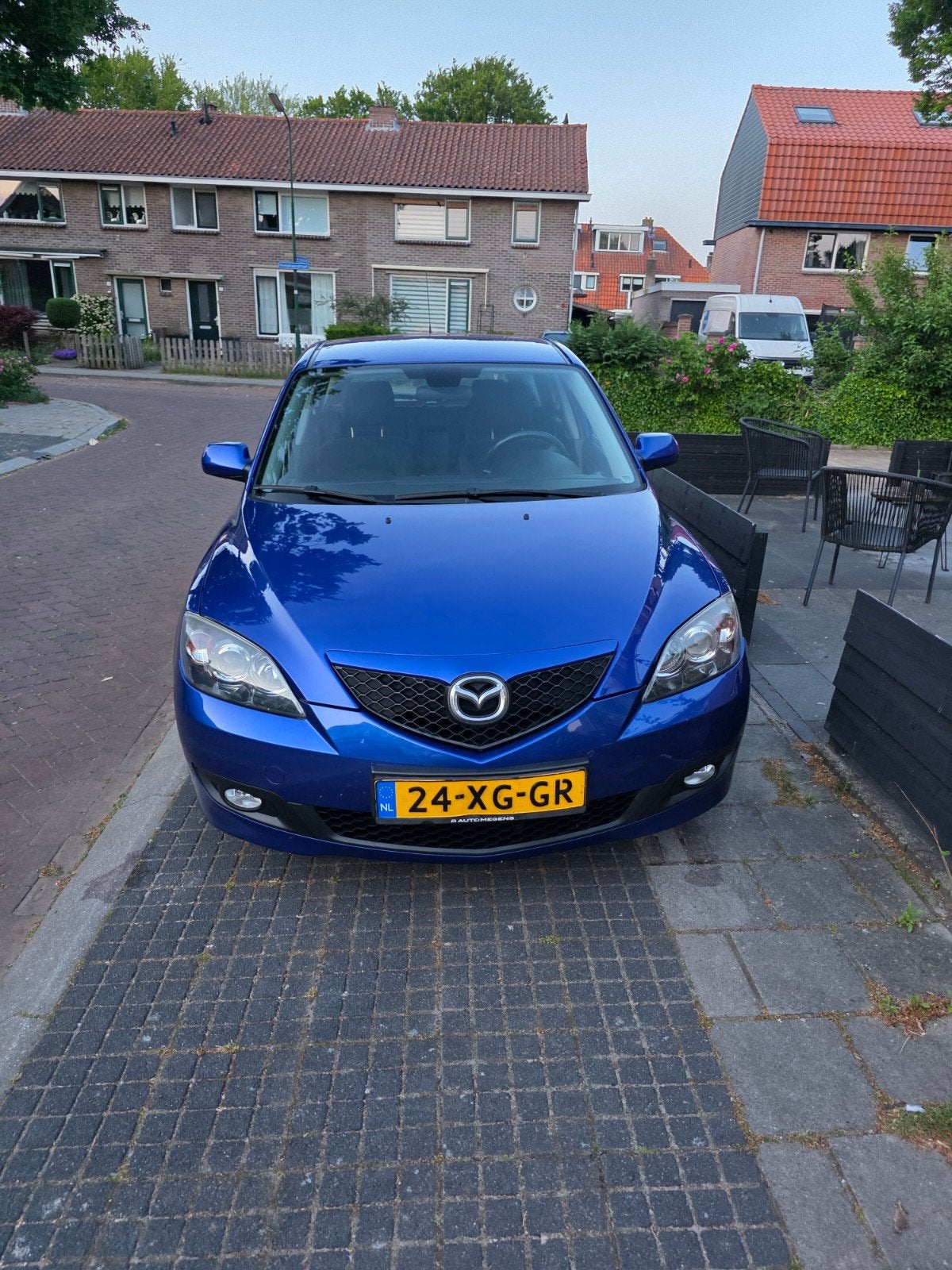 Mazda 3 1.6 Hatchback 2007 Blauw nieuwe APK, Auto's, Mazda, Voorwielaandrijving, 4 cilinders, 1165 kg, Blauw