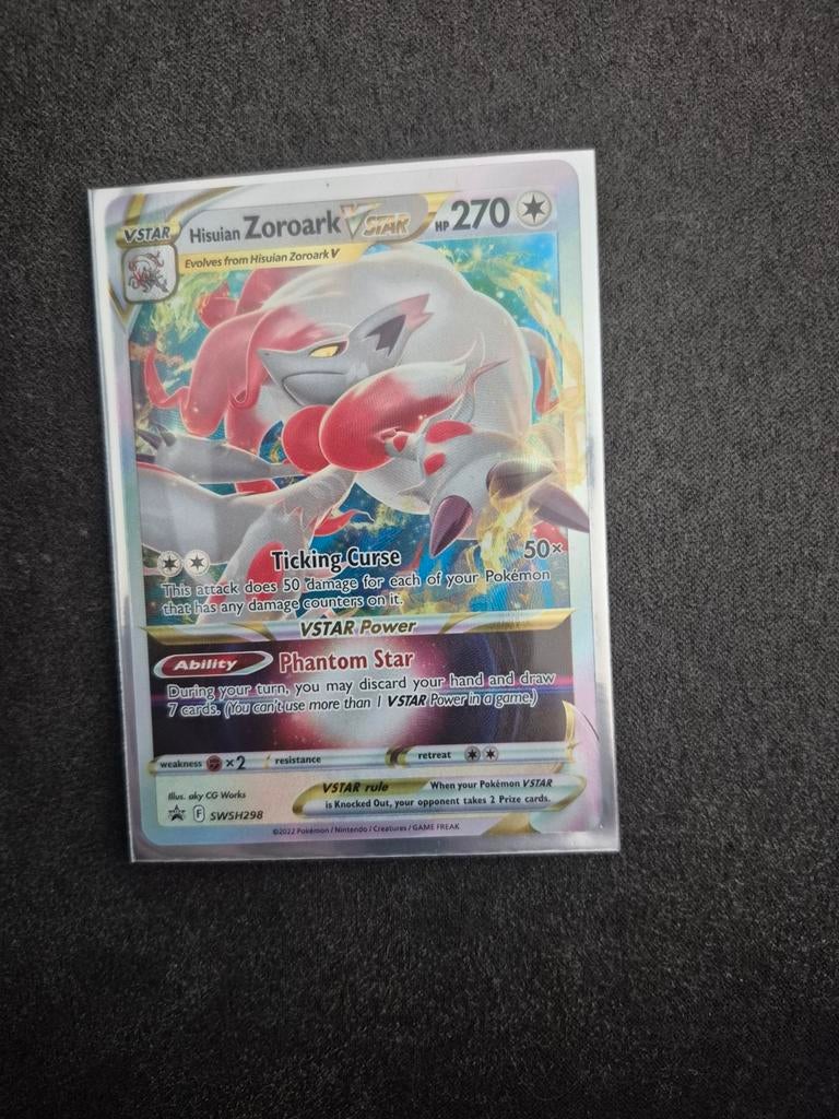 Pokémon Kaart Hisuian Zoroark VSTAR SWSH298, Ophalen of Verzenden, Zo goed als nieuw, Losse kaart