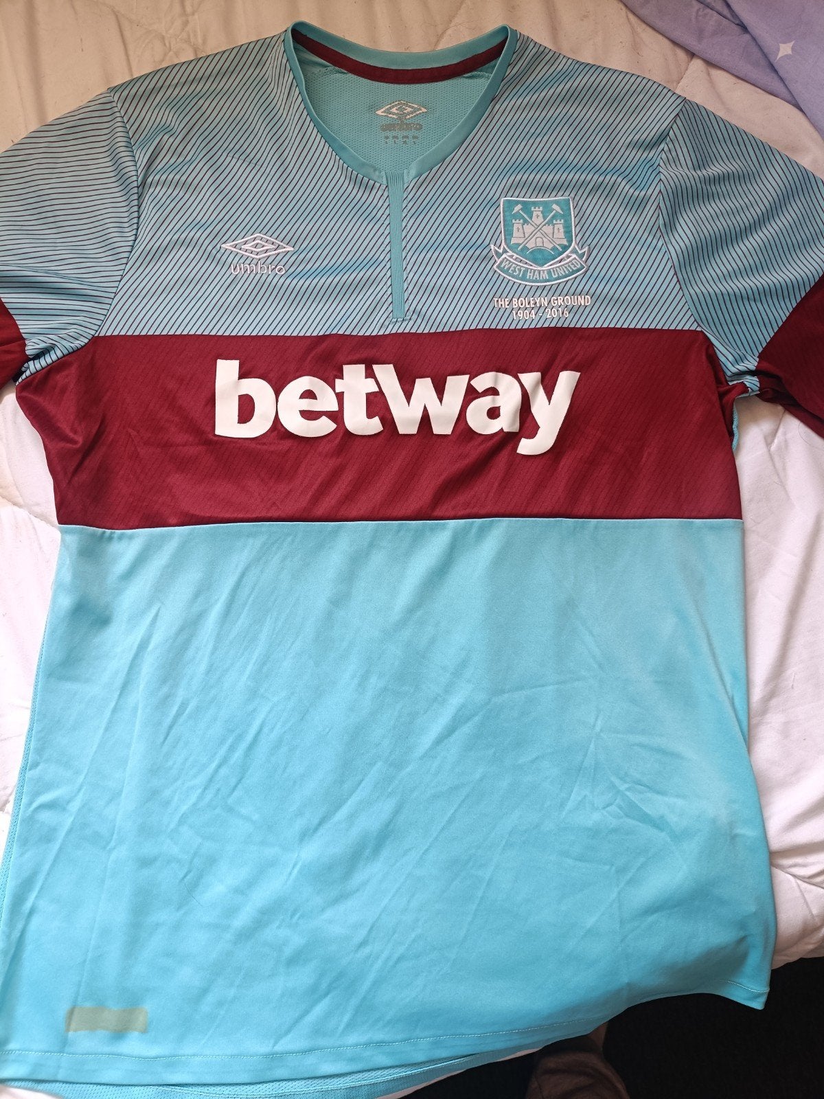 West Ham United uitshirt 2015-2016 - The Boleyn Ground, Ophalen of Verzenden, Zo goed als nieuw, Voetbal, Umbro