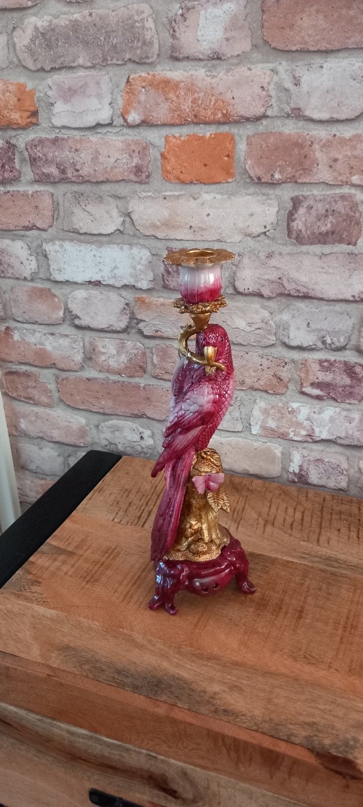 Baroque Collection:32cm Papegaai Kandelaar❤️NIEUW❤️, Ophalen of Verzenden, Nieuw, Dier