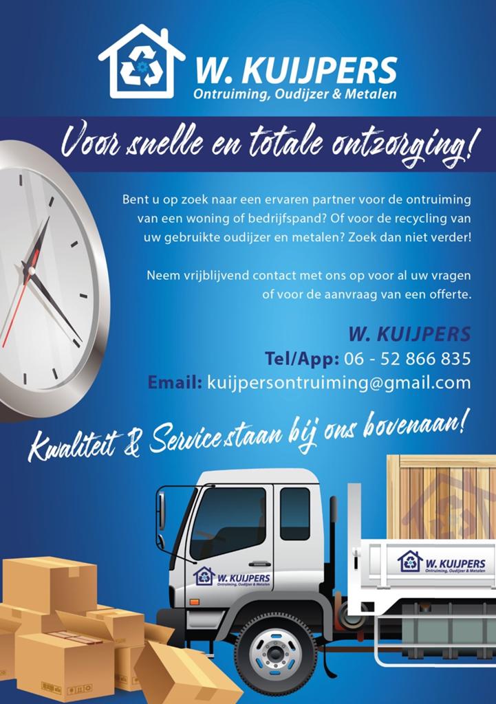 W. Kuijpers Ontruiming, Oudijzer & Metalen, Ophalen of Verzenden, IJzer
