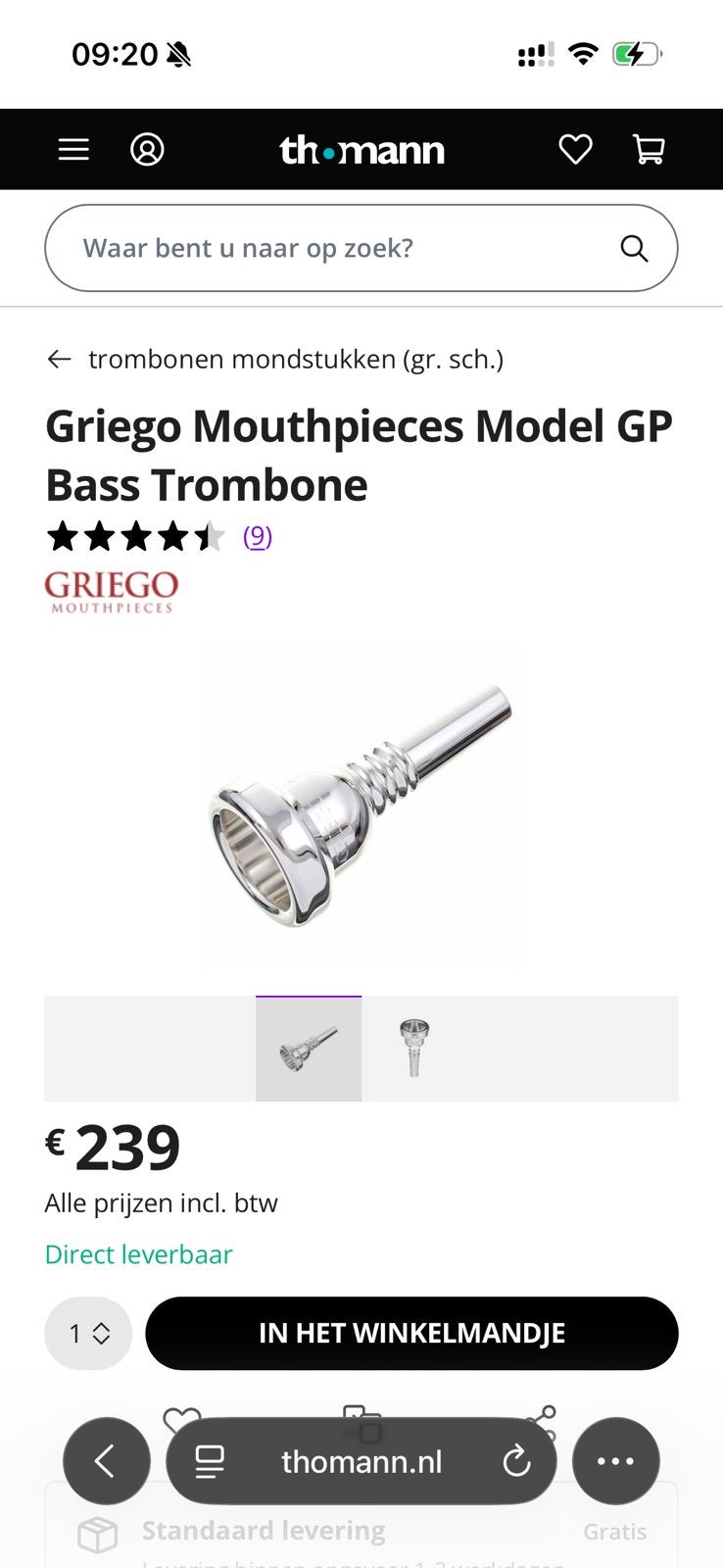 Griego bas trombone mondstuk markey 93, Ophalen of Verzenden, Zo goed als nieuw, Zangmicrofoon