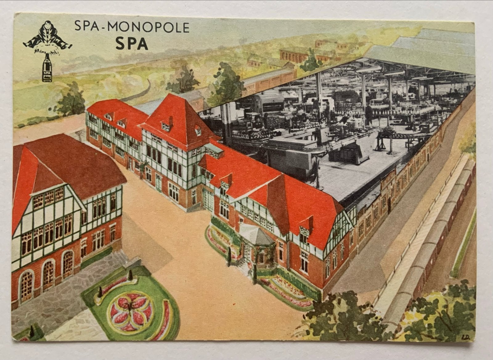 Oude reclamekaart Spa Monopole - Spa Reine, Verzenden, 1920 tot 1940, Ongelopen, Stad of Dorp