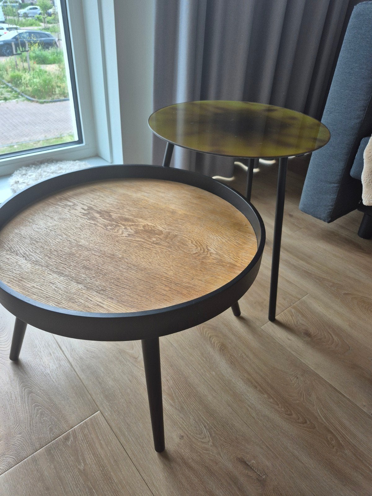 Salon tafels, Minder dan 55 cm, Gebruikt, Rond, Glas