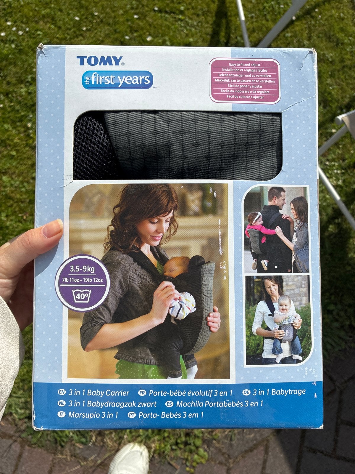 Draagzak - Tomy The First Years 3-in-1 zwart, Buik of Rug, Zo goed als nieuw, Draagzak, Ophalen
