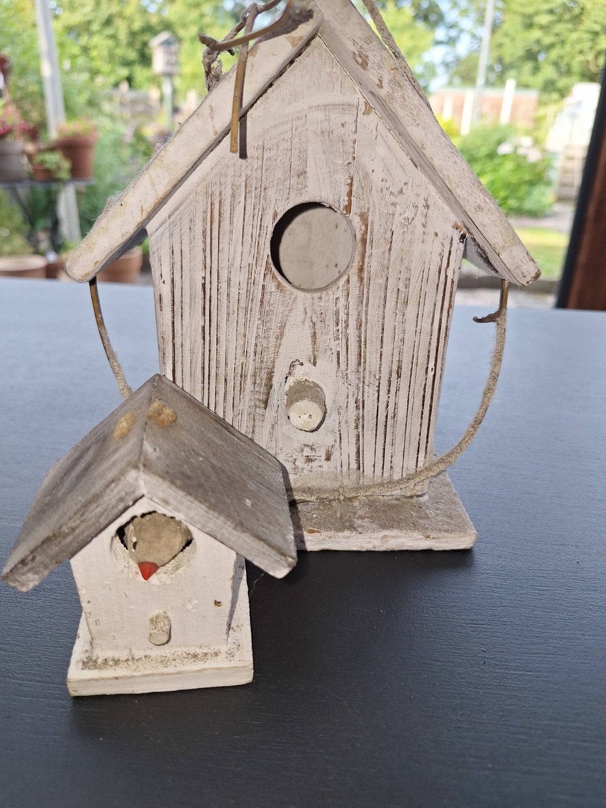 Decoratieve Vogelhuisjes Set - Wit Hout, Ophalen of Verzenden, Gebruikt