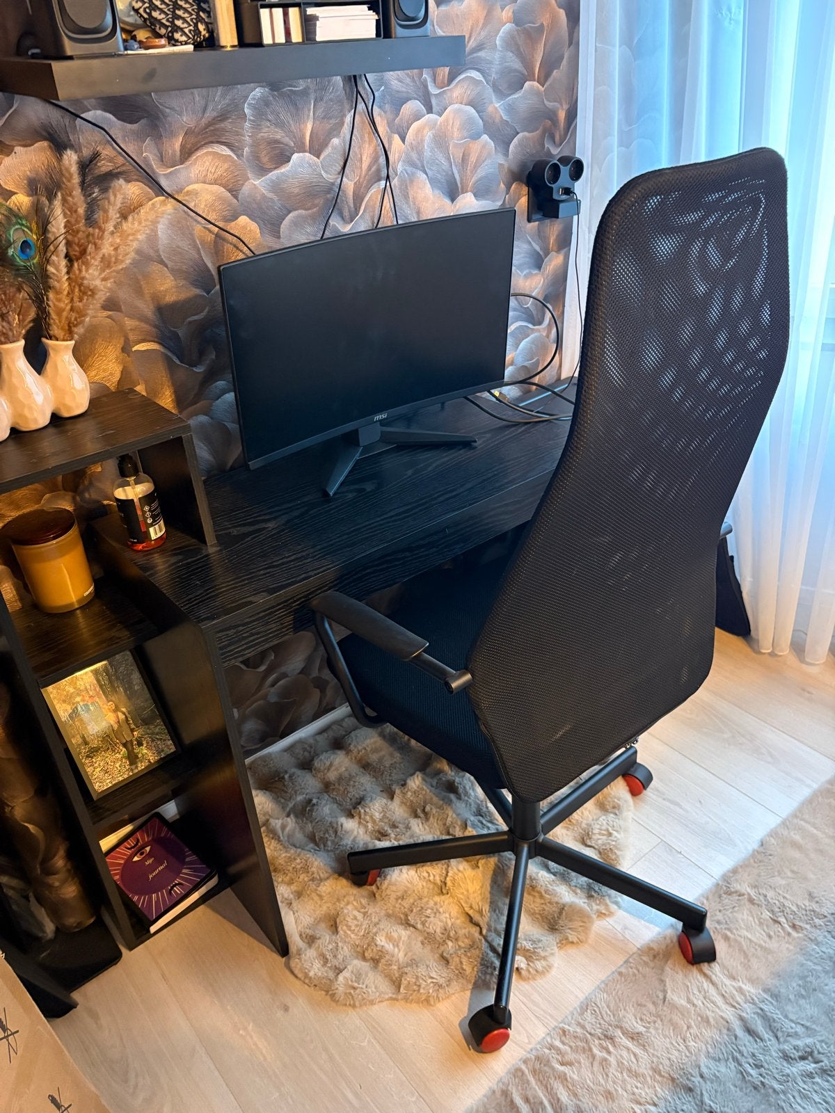 Bureau met bureau stoel en computer scherm, Ophalen, Zwart, Overige typen