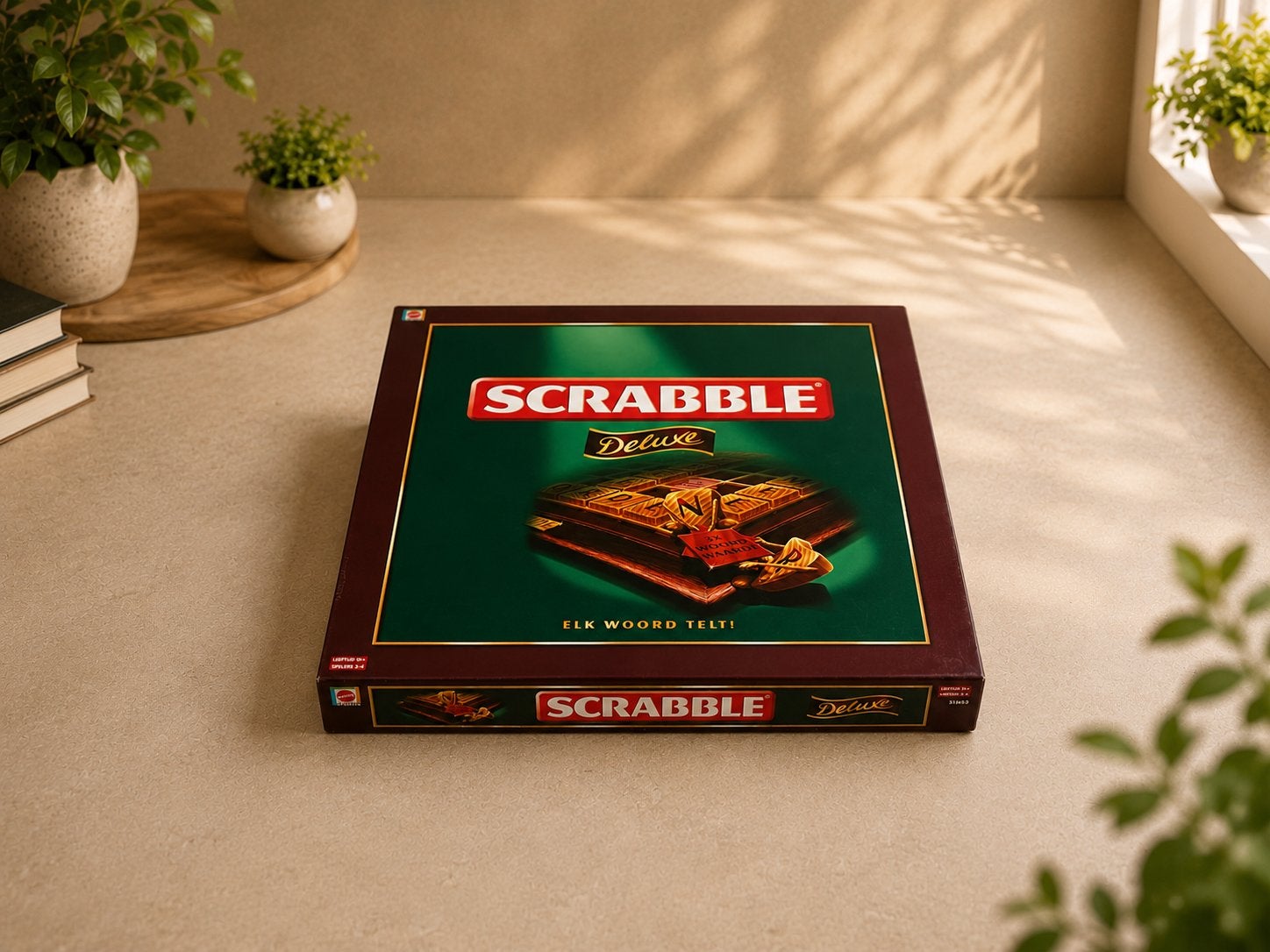 Scrabble Deluxe - Zeer goede staat, Drie of vier spelers, Ophalen of Verzenden, Zo goed als nieuw