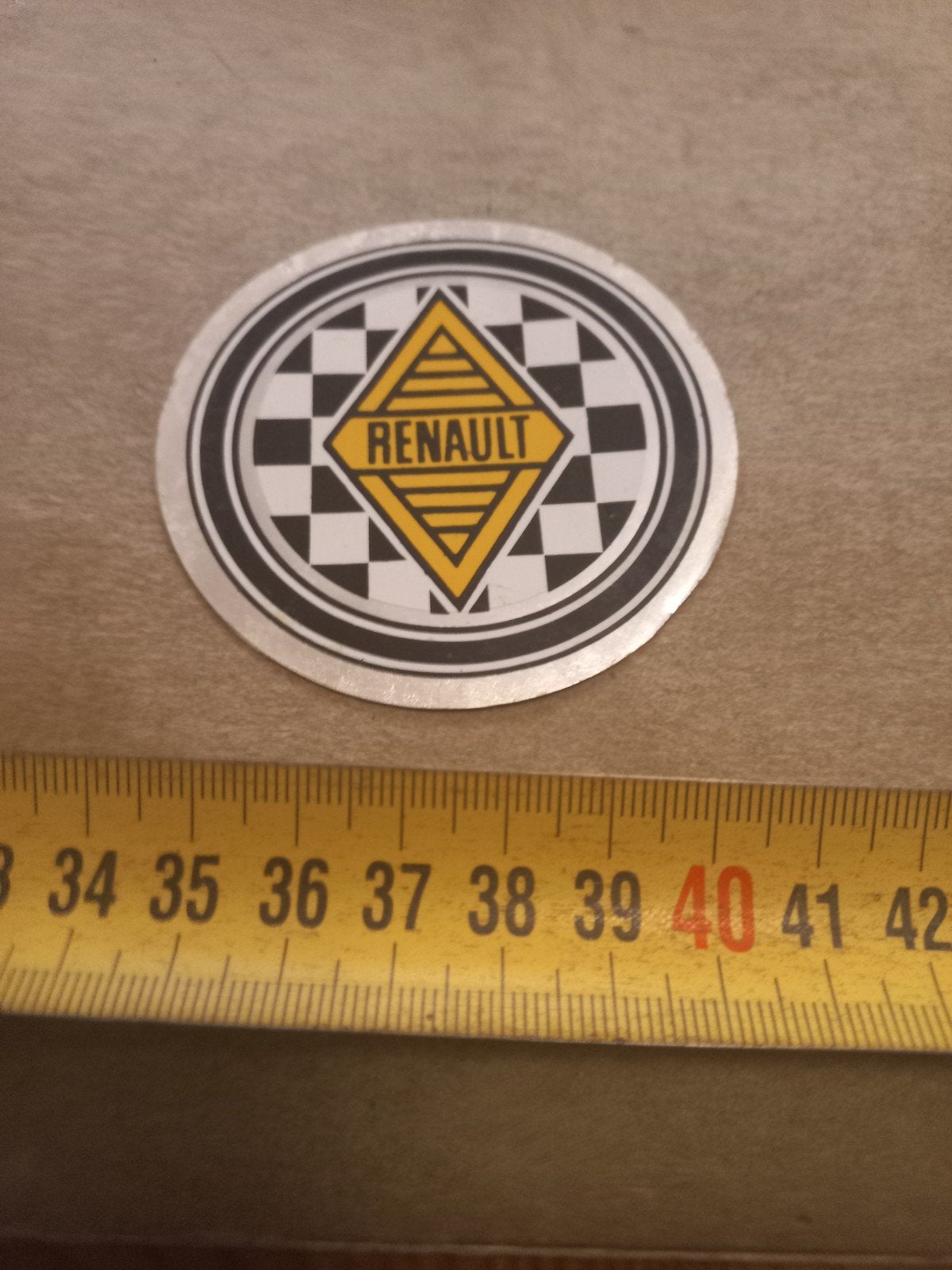 Vintage Renault Sport Logo Sticker - Zwart/Geel, Ophalen of Verzenden