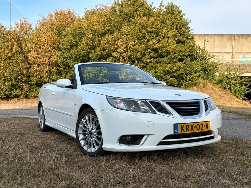 Saab 9-3 Cabrio 2.0t Vector BioPower 2008 Polar White, Auto's, Voorwielaandrijving, Zwart, 4 cilinders, 4 stoelen