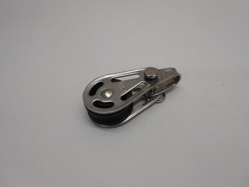 Mini enkelschijfs Blokje / Katrol, RVS, voor max. 6 mm lijn, Ophalen of Verzenden, Nieuw, Lijn of Blok