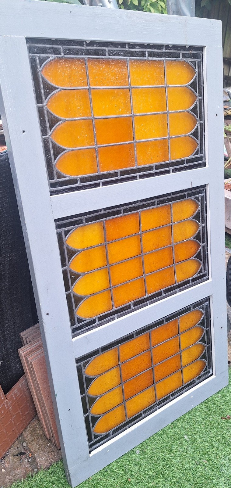 Glas in lood kozijn,raam. 115 x 60cm., Ophalen, Minder dan 80 cm, Dakraam, Glas in lood