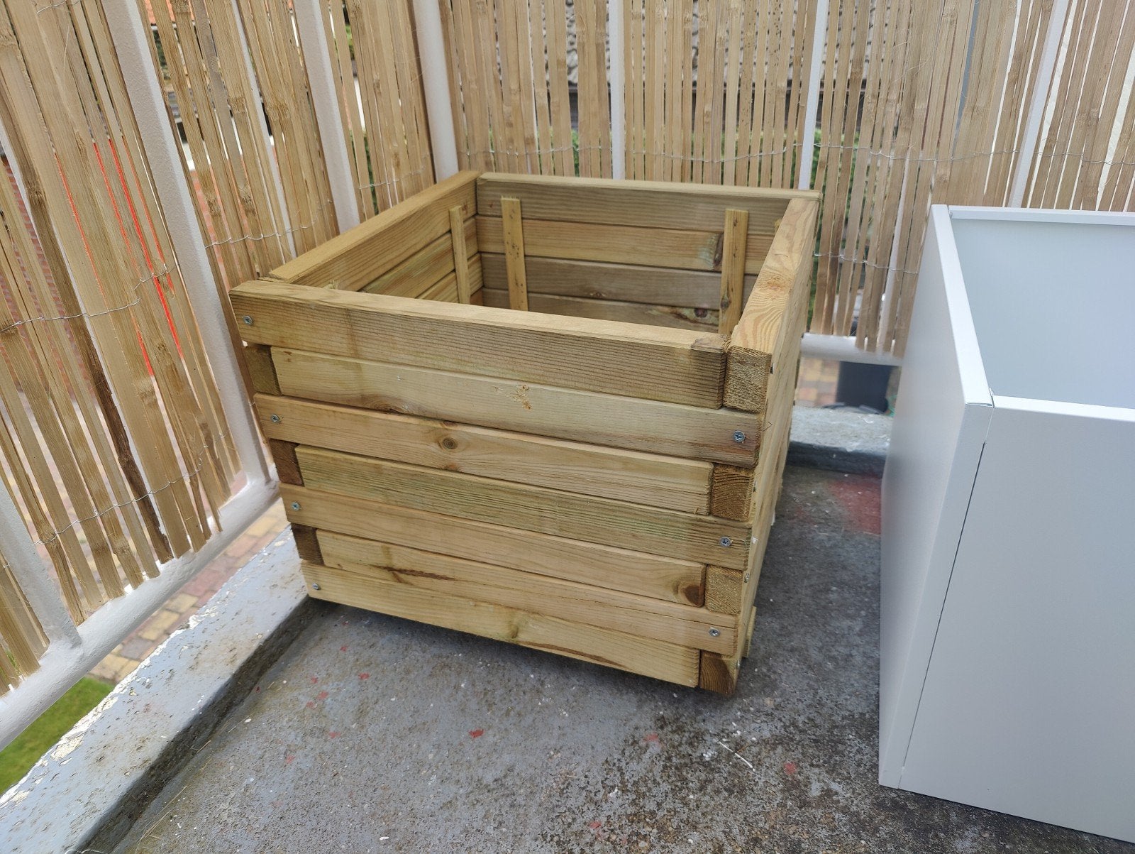 vidaXL Plantenbak verhoogd vierkant 50x50x40 cm hout, Ophalen, Minder dan 60 cm, Vierkant, Nieuw