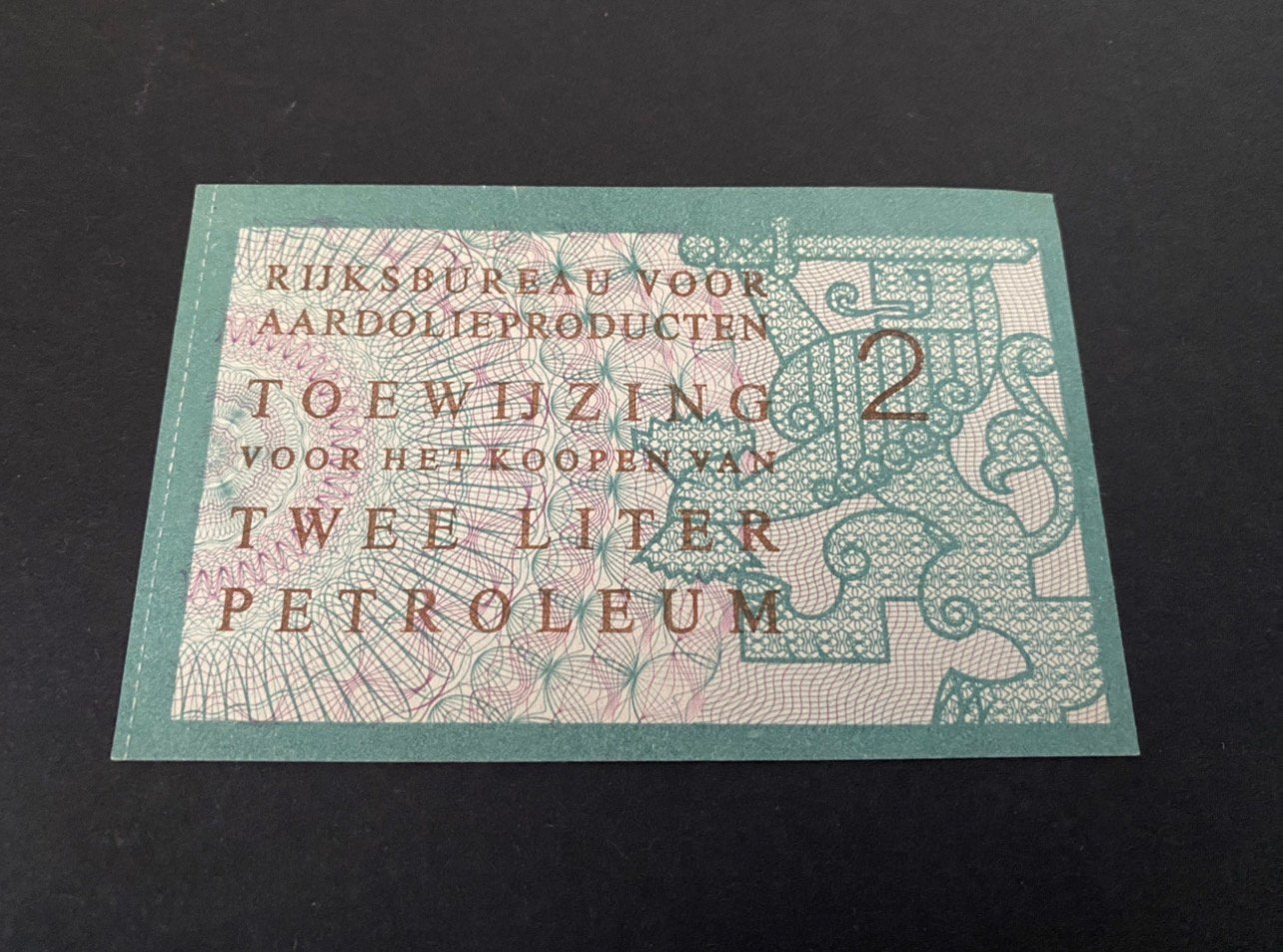 Bon, Toewijzing 2 Liter Petroleum, Ophalen of Verzenden, Voor 1920