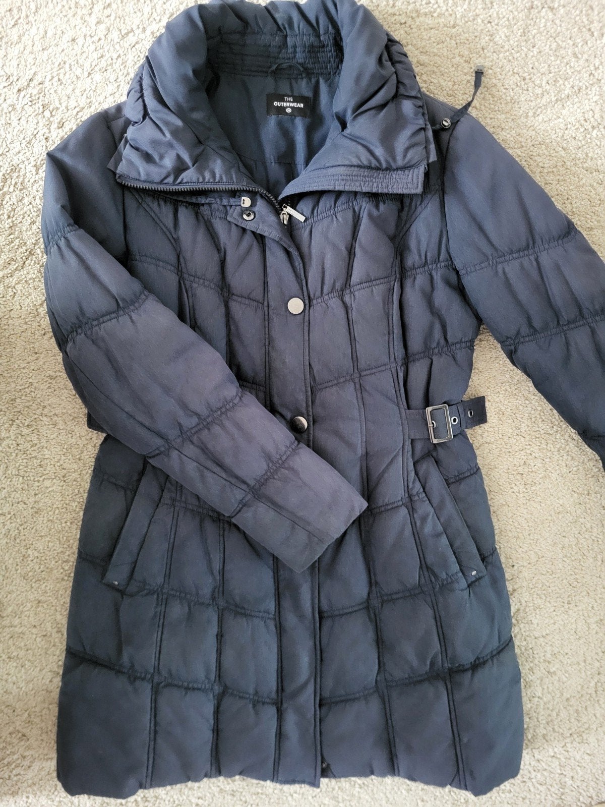 Donkerblauwe gewatteerde jas van C&A, maat M, Maat 38/40 (M), Blauw, Ophalen of Verzenden, Zo goed als nieuw