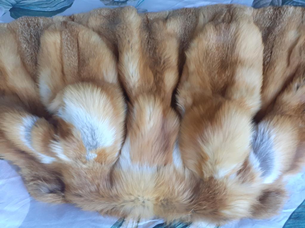 Prachtige echte red fox bontjas+muts bont jas bontmantel L, Ophalen of Verzenden, Zo goed als nieuw, Maat 42/44 (L), Bruin