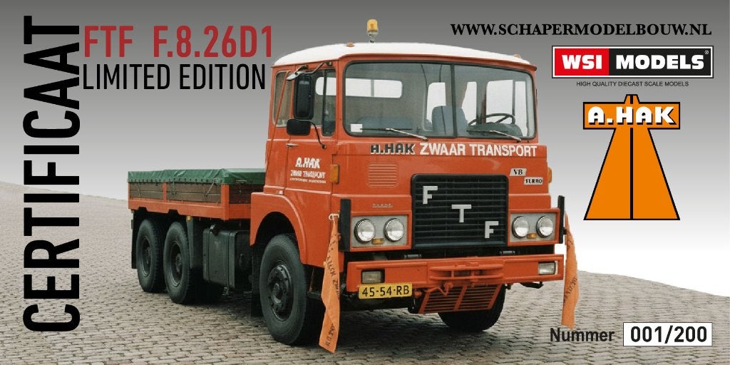 FTF Hak Ridderkerk, Hobby en Vrije tijd, Modelauto's | 1:50, Ophalen of Verzenden, Nieuw, Bus of Vrachtwagen, Wsi