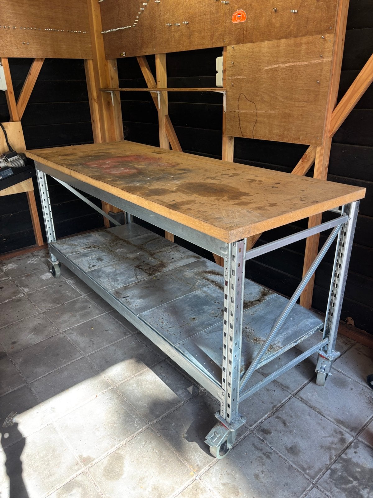 Professionele verrijdbare werkbank 195  75 cm, Ophalen, Gebruikt, 170 cm of meer