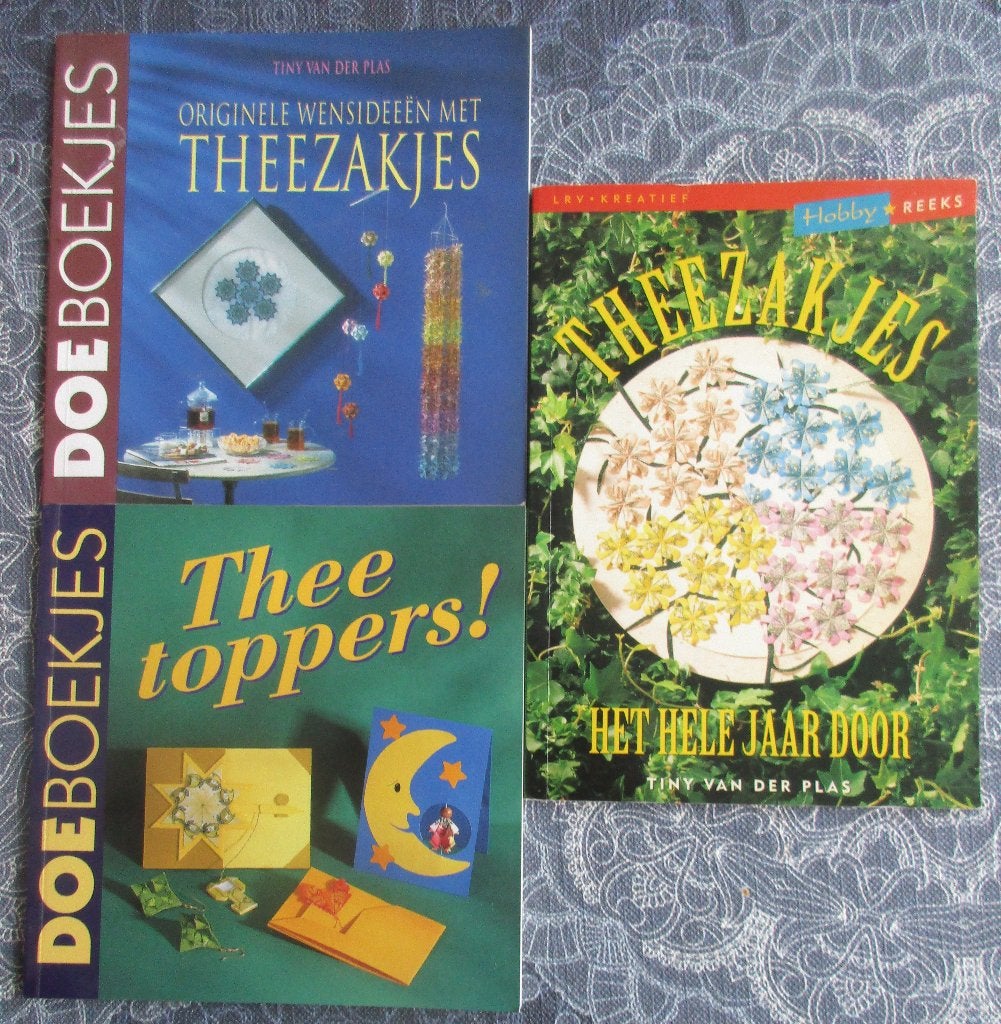 3 hobbyboekjes - Theezakjes vouwen -  doos lege theezakjes, Ophalen of Verzenden, Nieuw, Knutselwerk