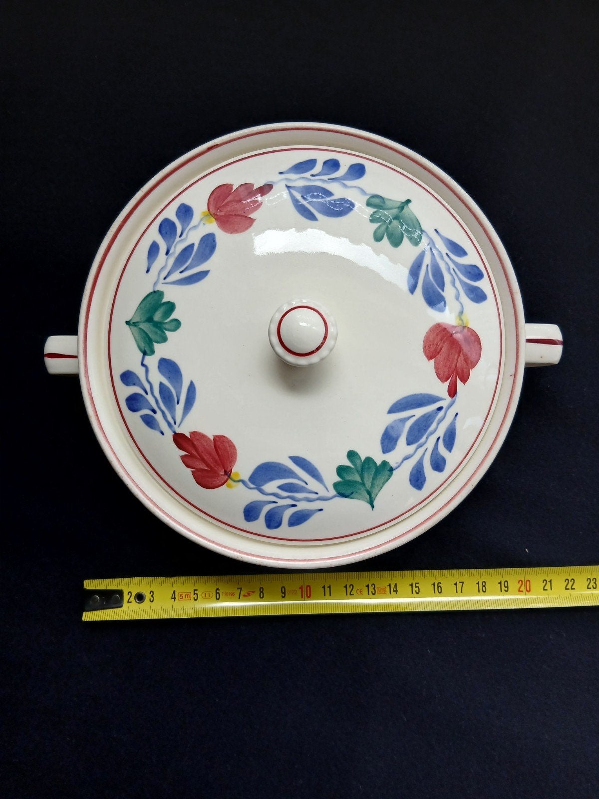 Vintage Terrine met Deksel - Handgeschilderd, ca. 1950, Antiek en Kunst, Ophalen of Verzenden