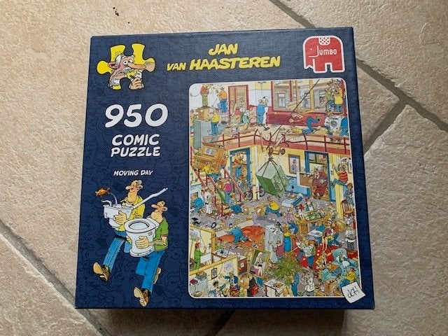Jan van Haasteren, Moving day 950 puzzel, Ophalen of Verzenden, 500 t/m 1500 stukjes, Gebruikt