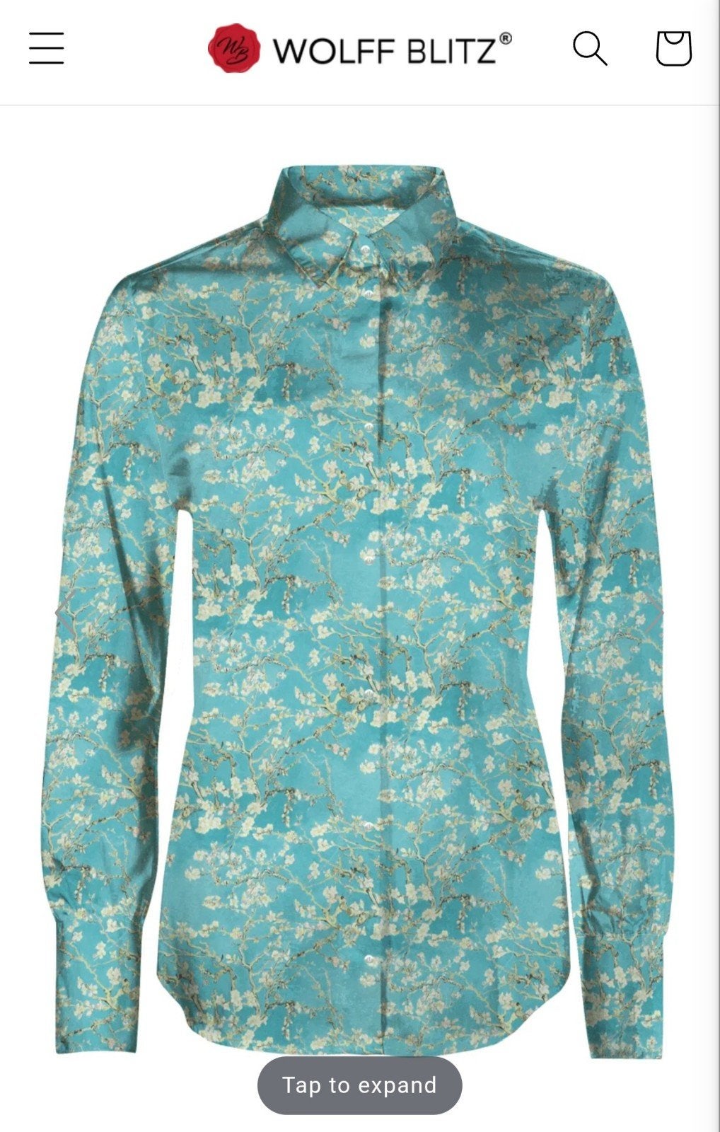 Wolff Blitz overhemd dames XXL  - Van Gogh Amandelbloesem, Ophalen of Verzenden, Nieuw, Maat 46/48 (XL) of groter, Blauw