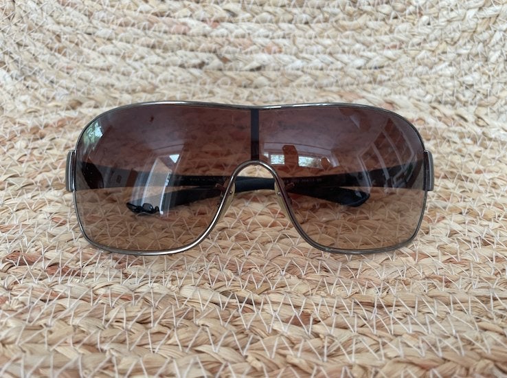Ray-Ban – Discontinued Y2K Shield – Zeer nette staat, Gebruikt, Zonnebril, Bruin, Ophalen of Verzenden
