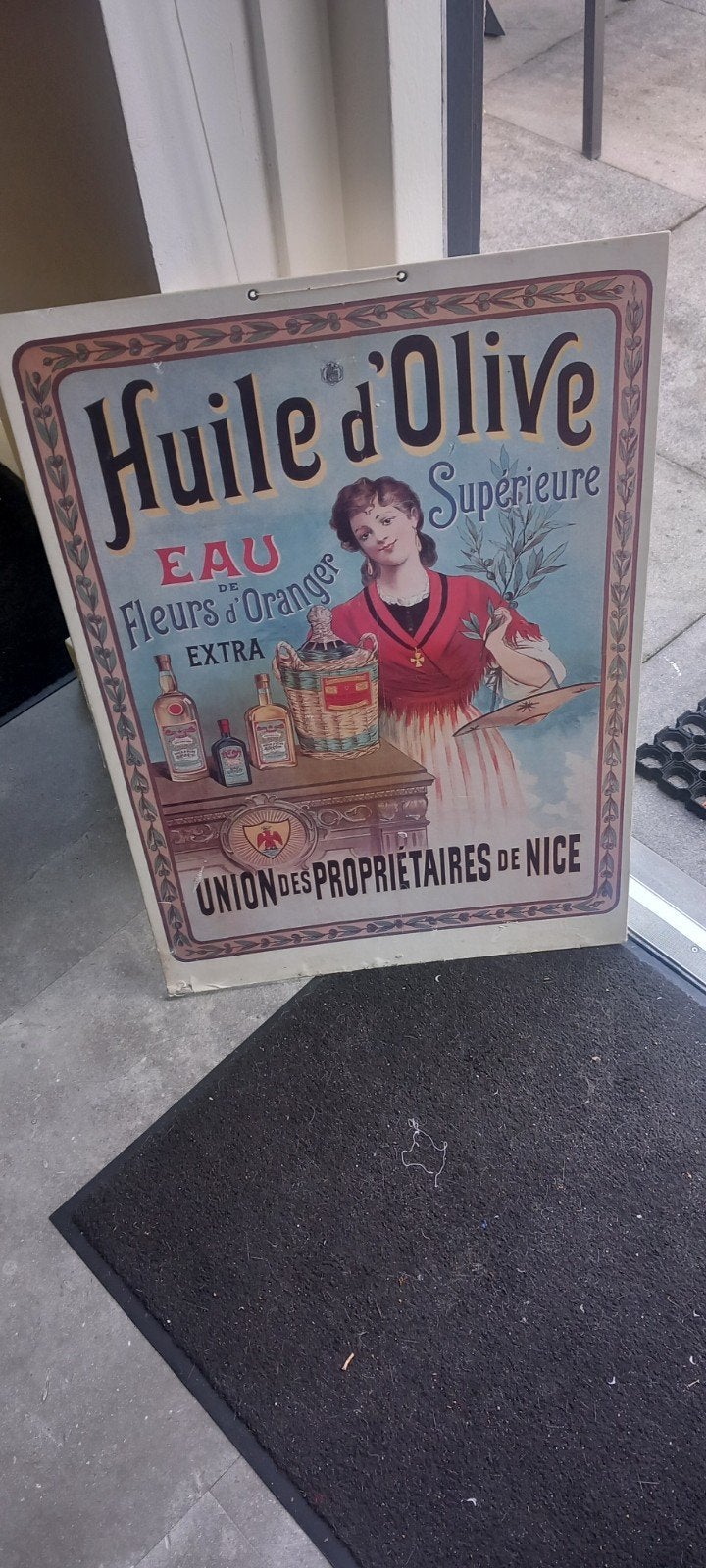 Vintage 'Huile d'Olive' reclamebord - Jaren '70, Ophalen, Huis en Inrichting